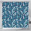 Badminton Print Pattern Bathroom Shower Curtain-grizzshop