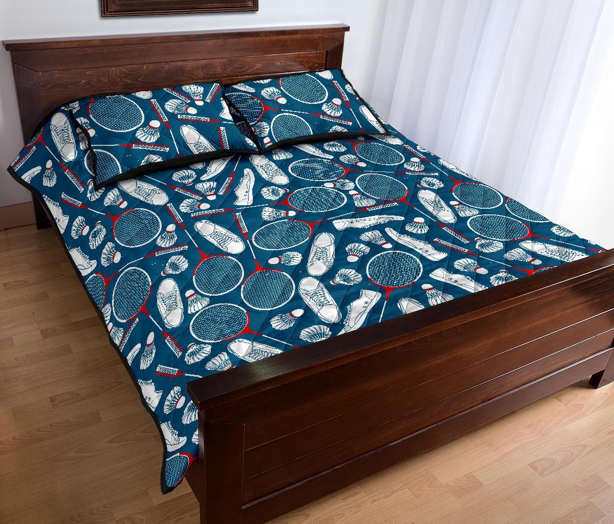 Badminton Print Pattern Bed Set Quilt-grizzshop