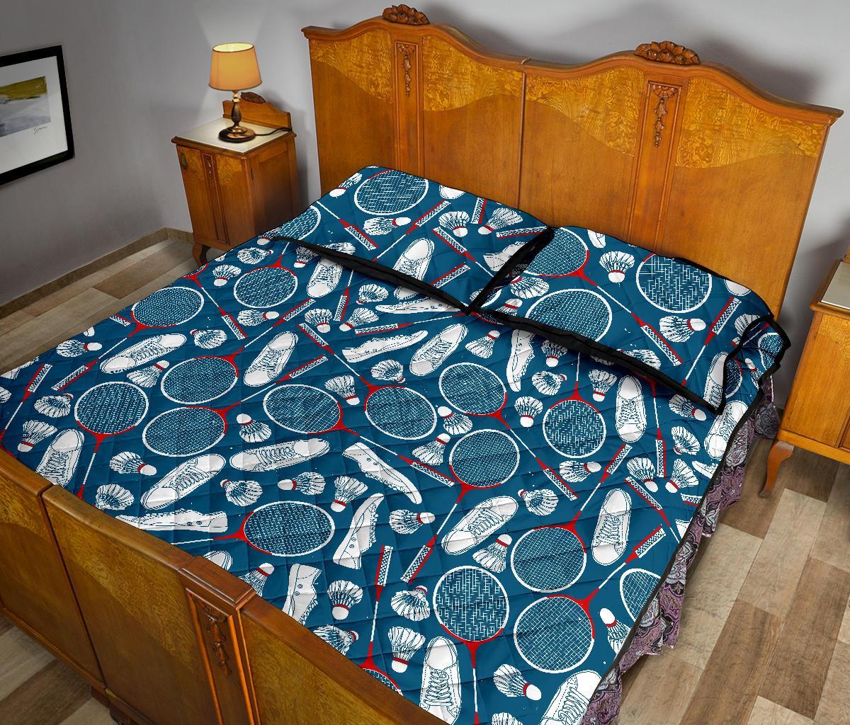 Badminton Print Pattern Bed Set Quilt-grizzshop