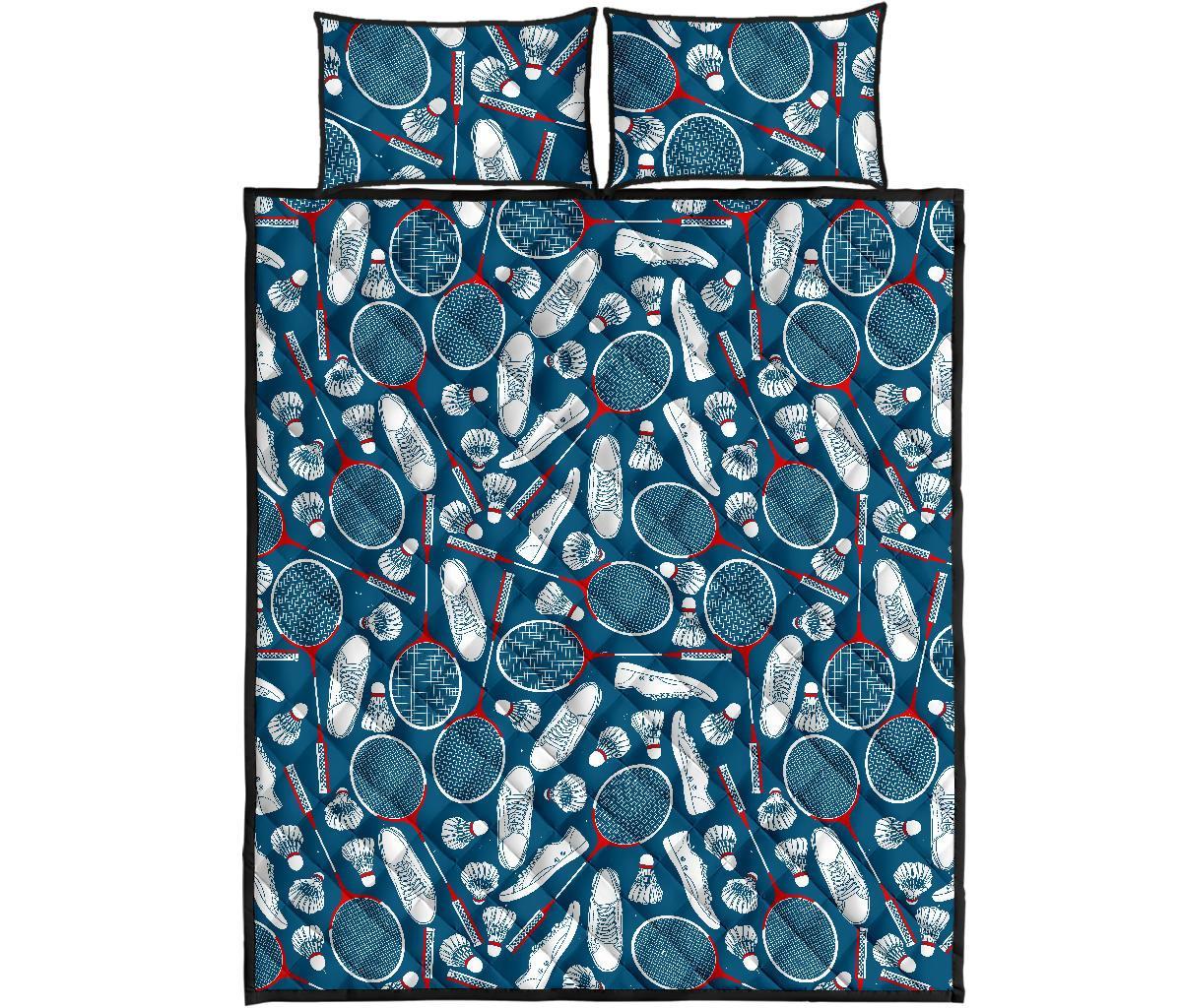 Badminton Print Pattern Bed Set Quilt-grizzshop