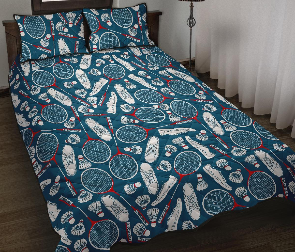 Badminton Print Pattern Bed Set Quilt-grizzshop