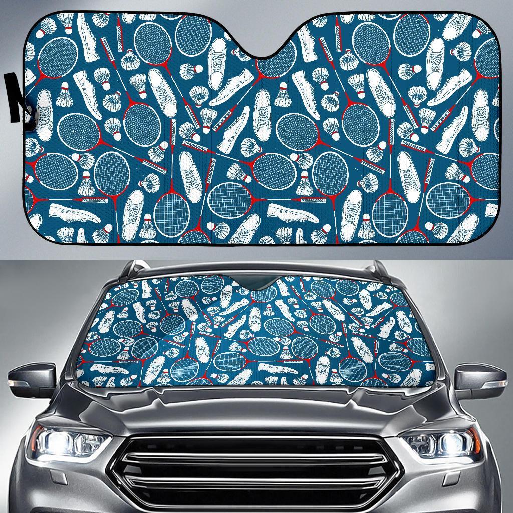 Badminton Print Pattern Car Sun Shade-grizzshop