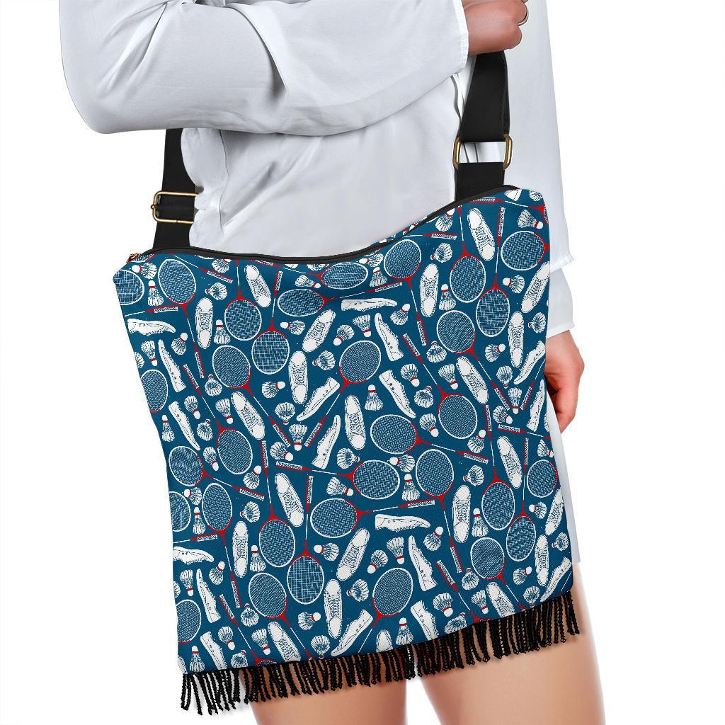 Badminton Print Pattern Crossbody bags-grizzshop