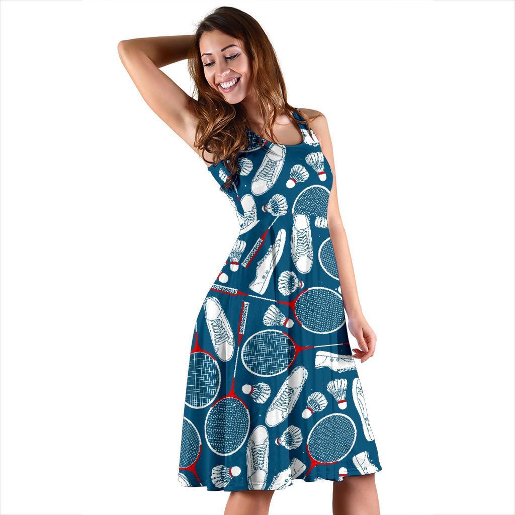 Badminton Print Pattern Dress-grizzshop