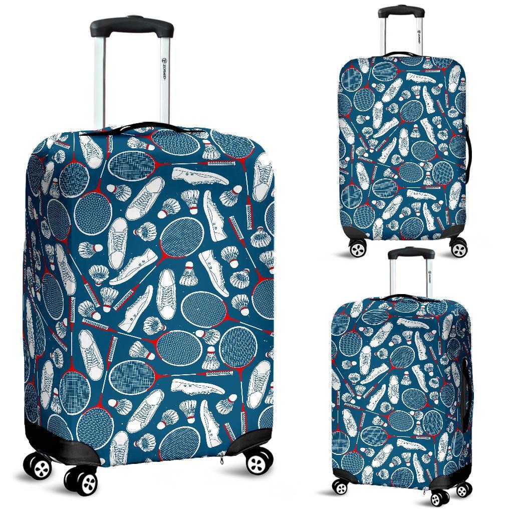 Badminton Print Pattern Luggage Cover Protector-grizzshop