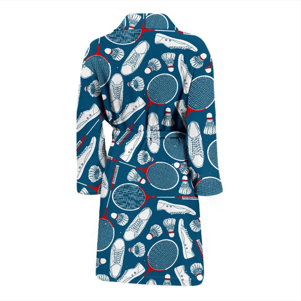 Badminton Print Pattern Men Long Robe-grizzshop