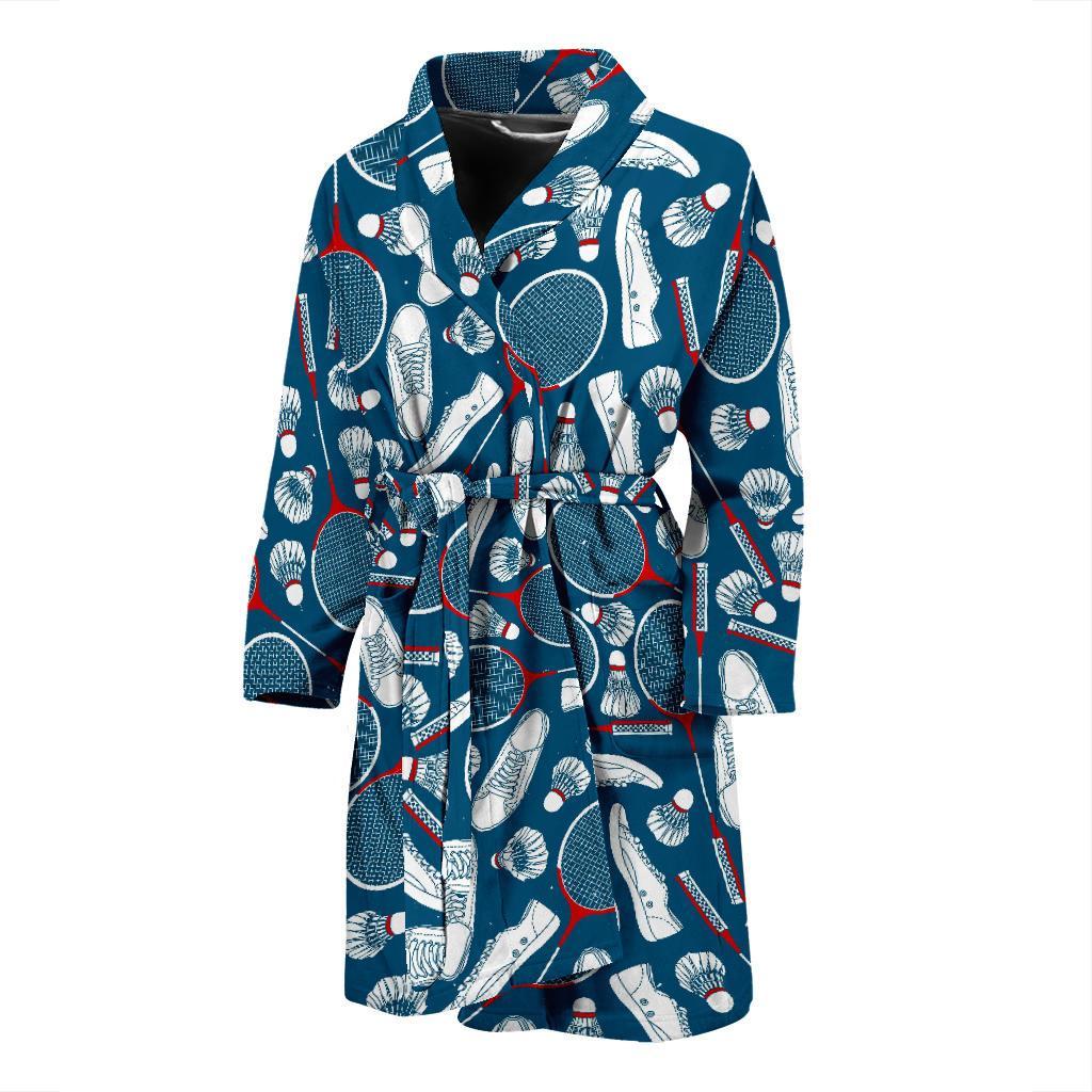 Badminton Print Pattern Men Long Robe-grizzshop
