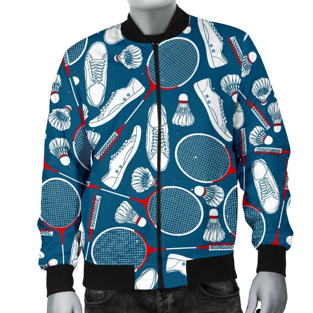 Badminton Print Pattern Men's Bomber Jacket-grizzshop