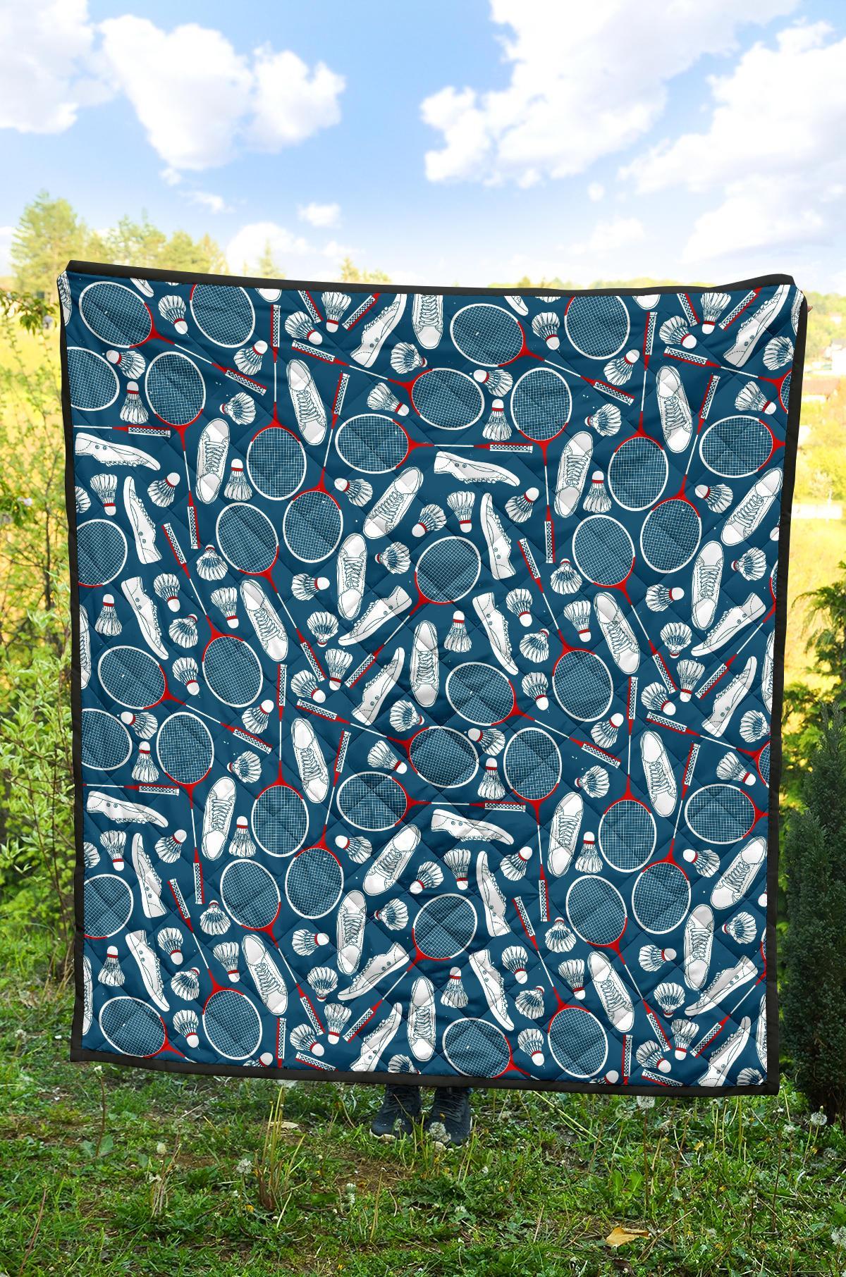 Badminton Print Pattern Quilt-grizzshop