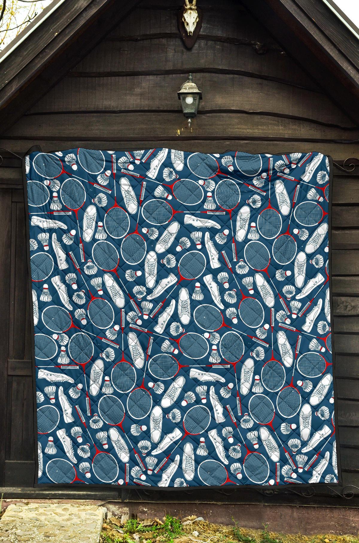 Badminton Print Pattern Quilt-grizzshop