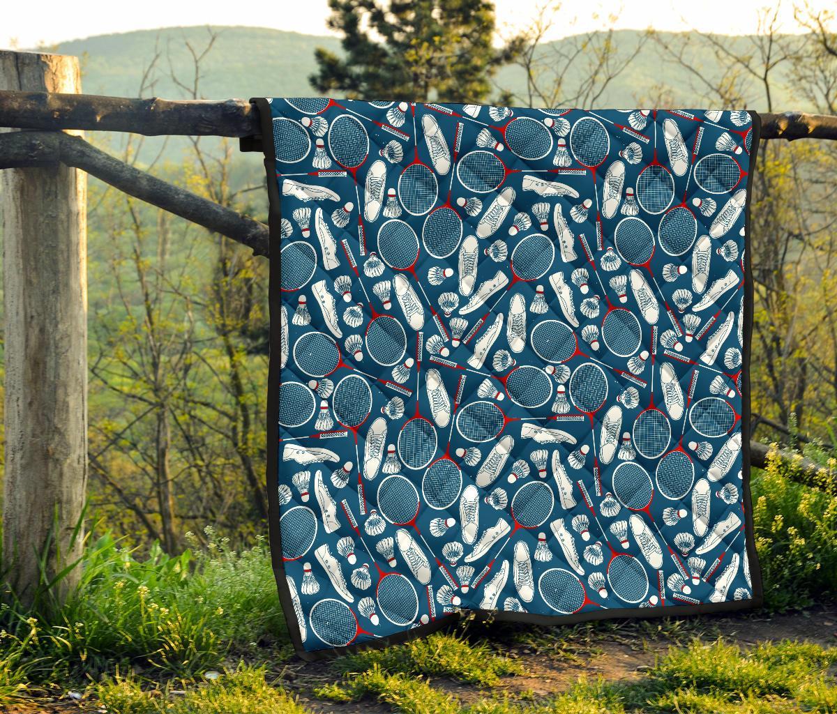 Badminton Print Pattern Quilt-grizzshop