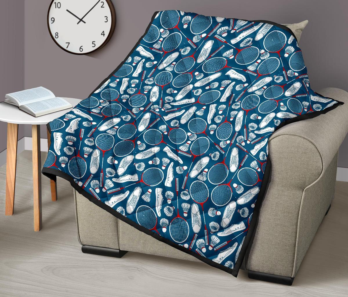 Badminton Print Pattern Quilt-grizzshop