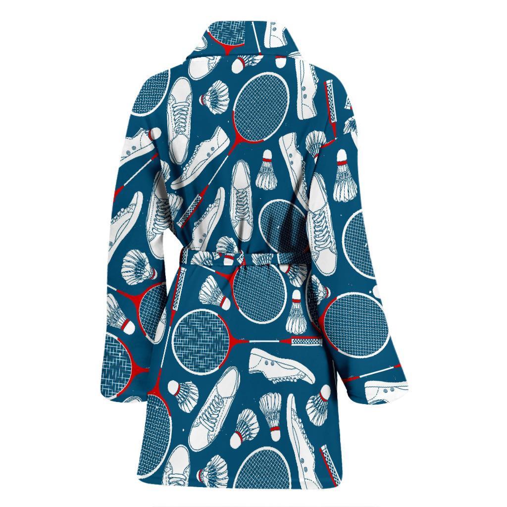 Badminton Print Pattern Women Long Robe-grizzshop