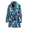 Badminton Print Pattern Women Long Robe-grizzshop