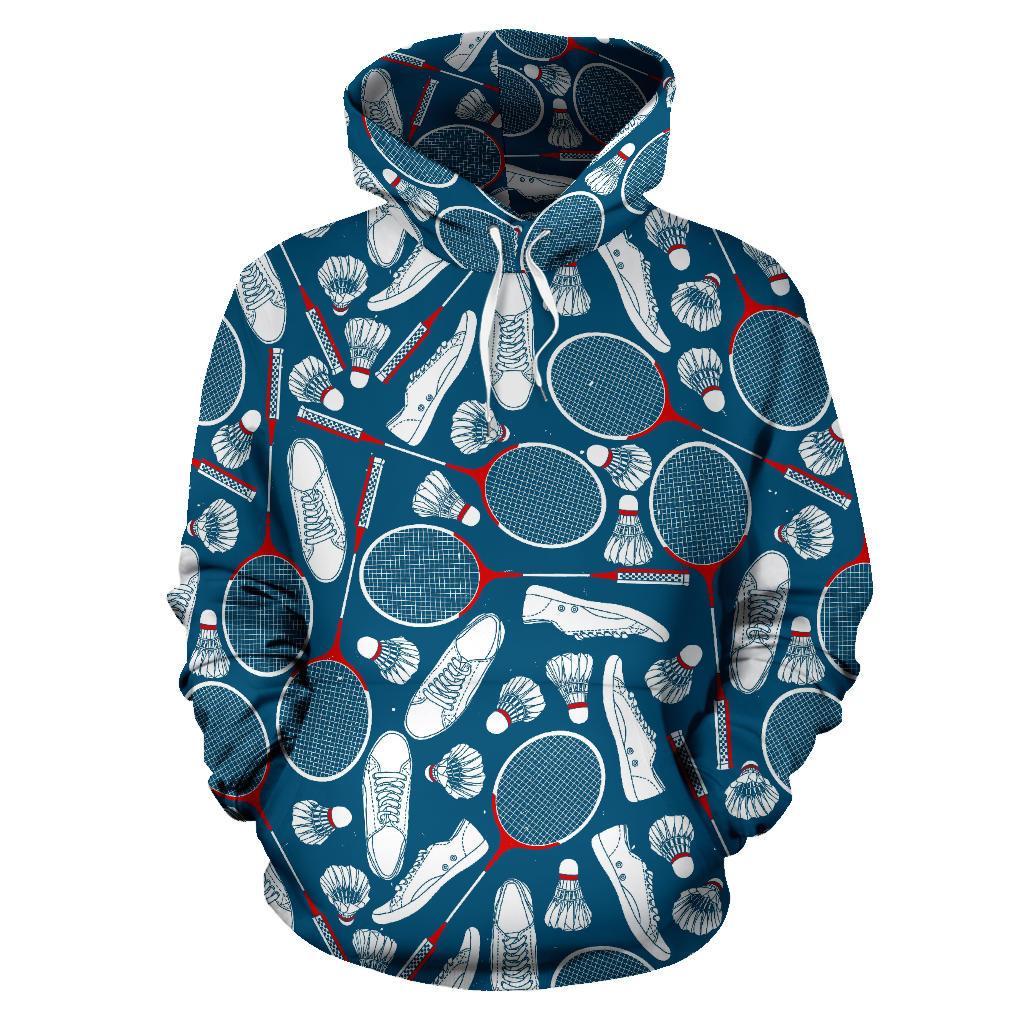 Badminton Print Pattern Women Men Pullover Hoodie-grizzshop