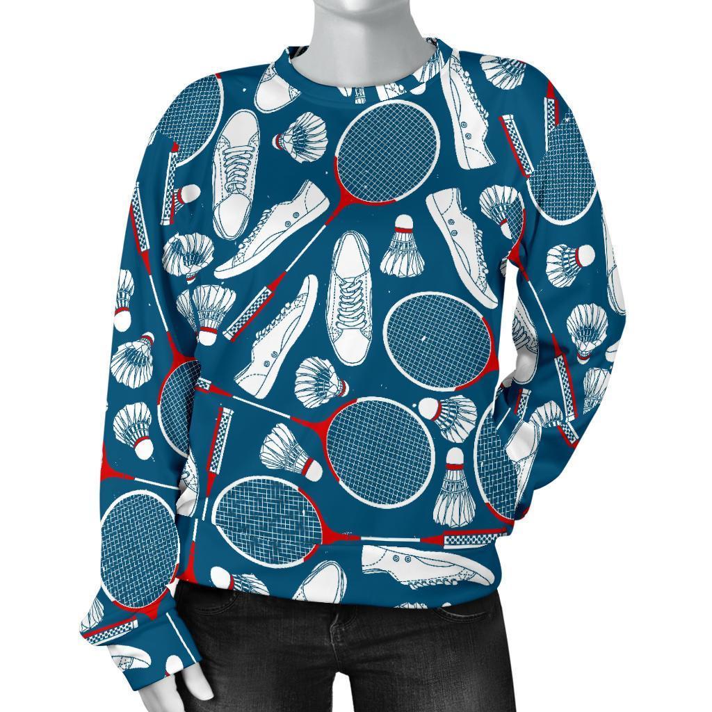 Badminton Print Pattern Women's Sweatshirt-grizzshop