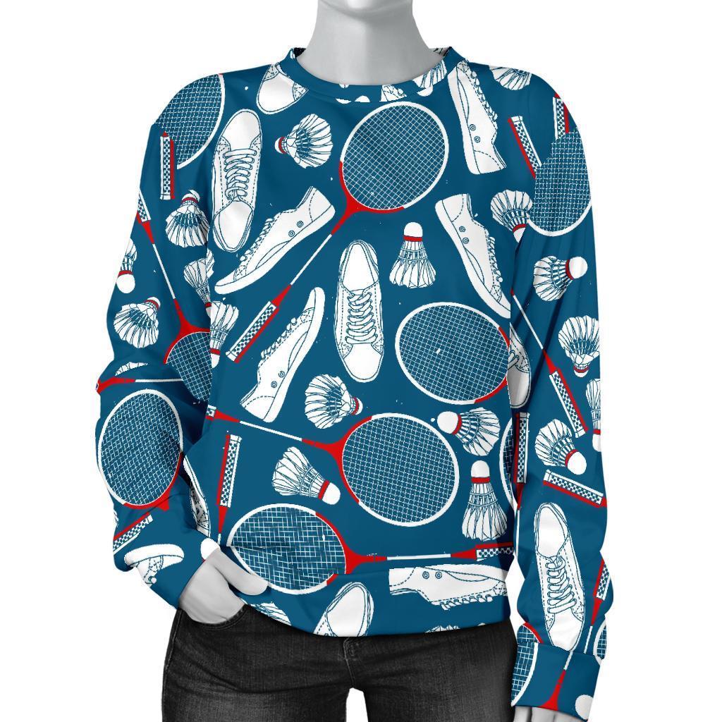 Badminton Print Pattern Women's Sweatshirt-grizzshop