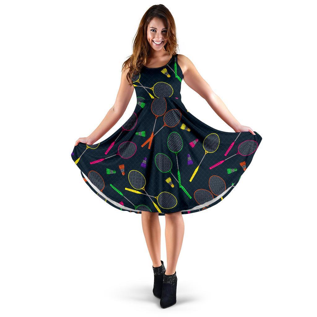 Badminton Colorful Pattern Print Dress-grizzshop