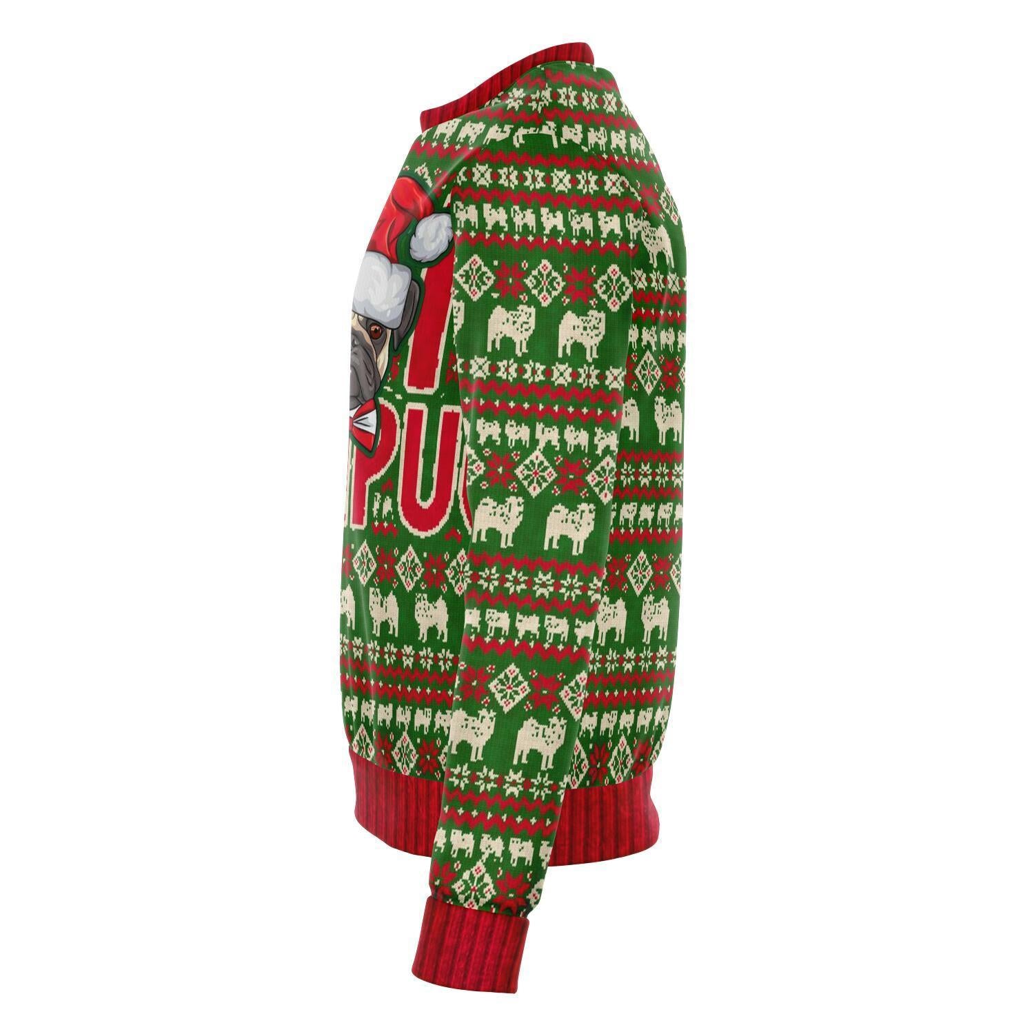 Bah Hum Pug Christmas Ugly Sweater-grizzshop