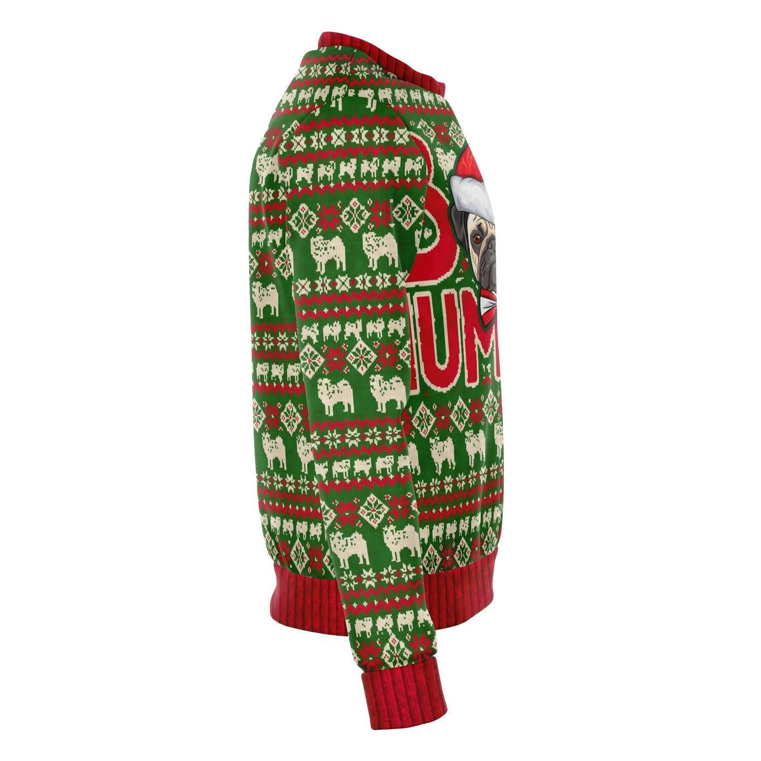 Bah Hum Pug Christmas Ugly Sweater-grizzshop