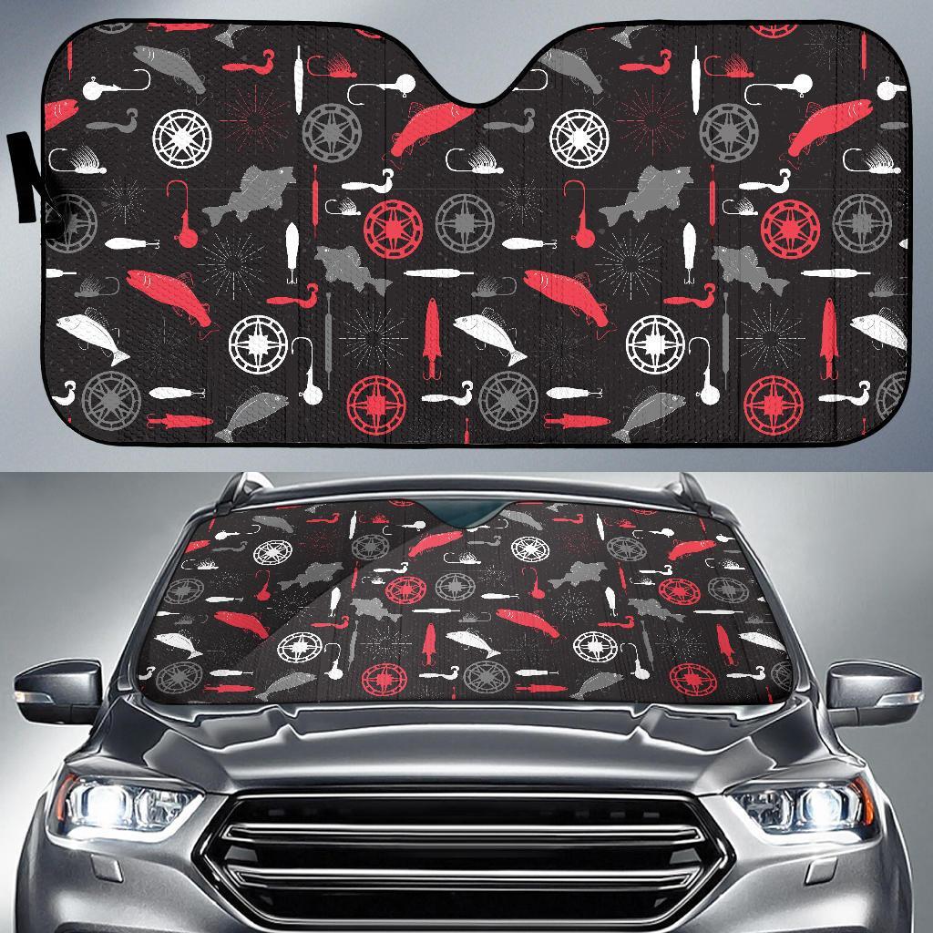 Bait Bass Fishing Pattern Print Car Sun Shade-grizzshop