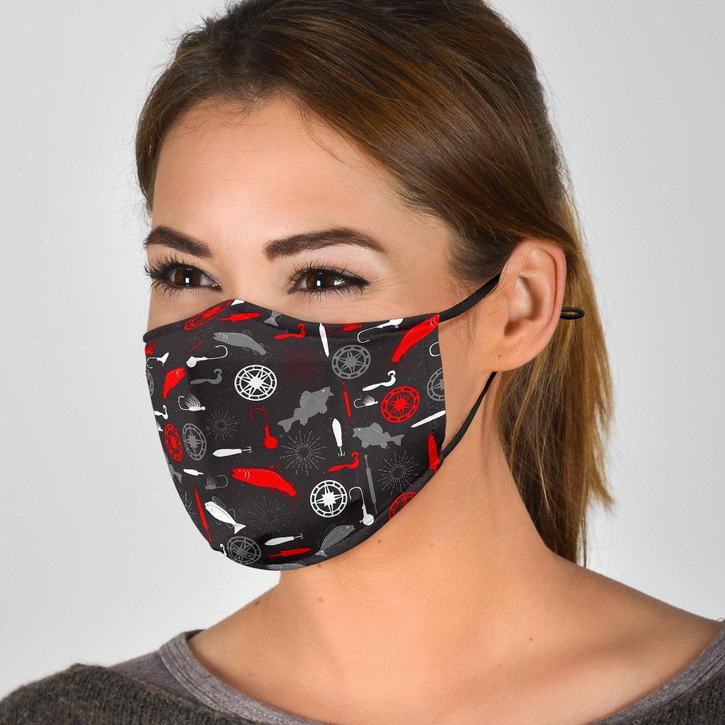 Bait Bass Fishing Pattern Print Face Mask-grizzshop