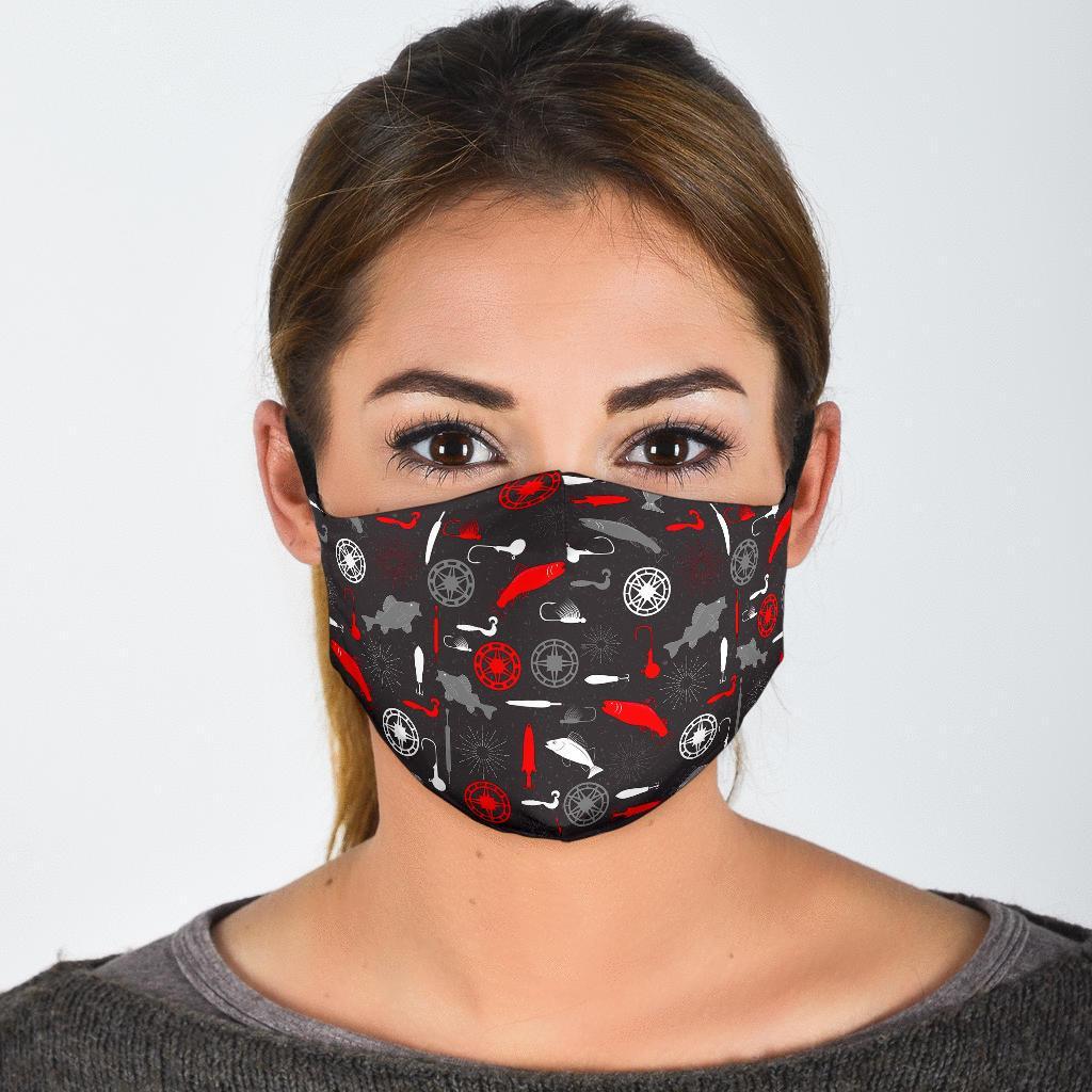 Bait Bass Fishing Pattern Print Face Mask-grizzshop