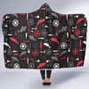 Bait Bass Fishing Pattern Print Hooded Blanket-grizzshop