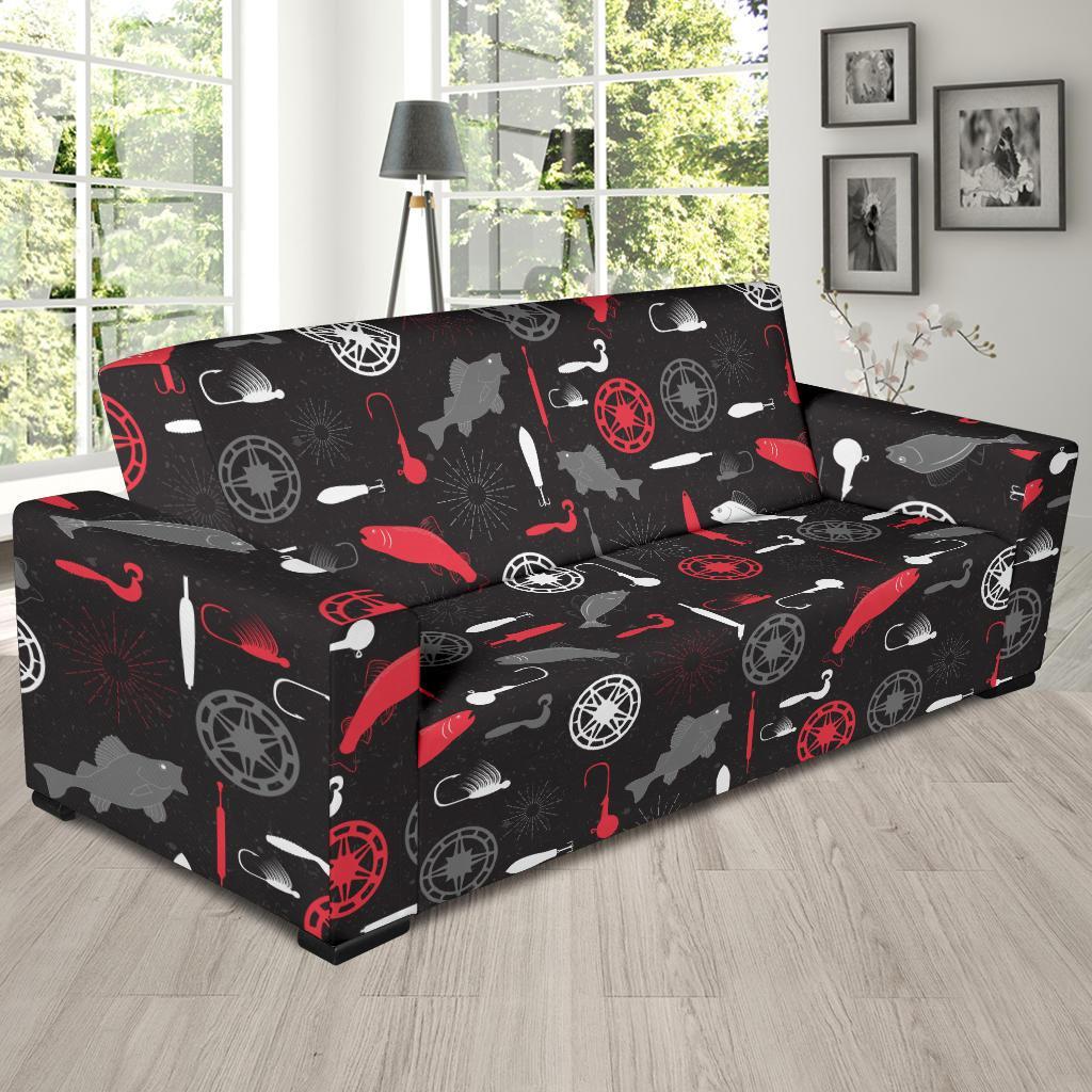 Bait Bass Fishing Pattern Print Sofa Covers-grizzshop