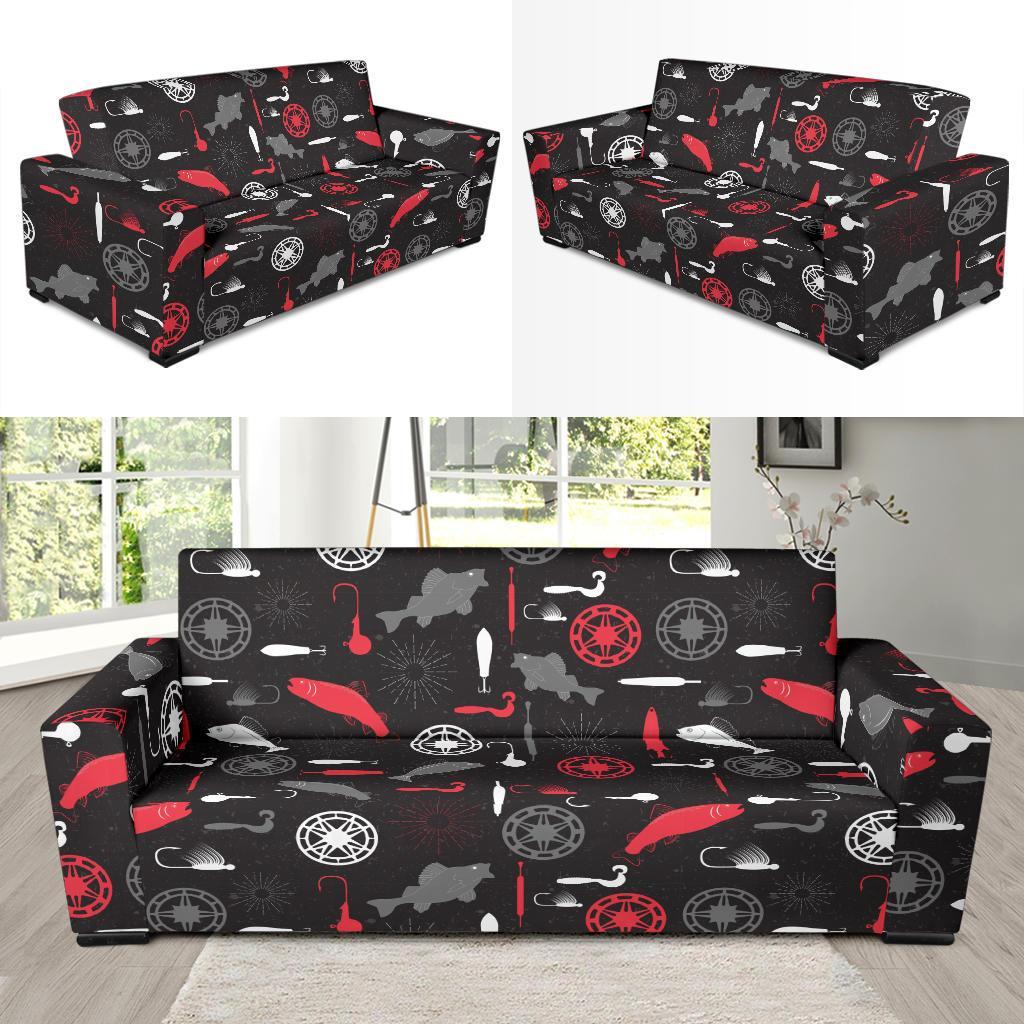 Bait Bass Fishing Pattern Print Sofa Covers-grizzshop