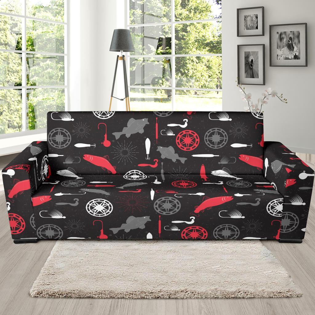 Bait Bass Fishing Pattern Print Sofa Covers-grizzshop