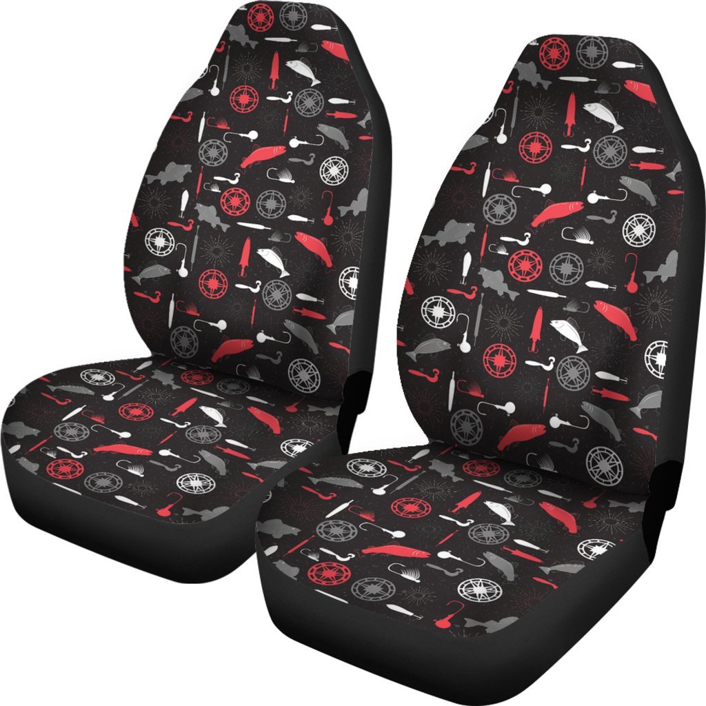 Bait Bass Fishing Pattern Print Universal Fit Car Seat Cover-grizzshop