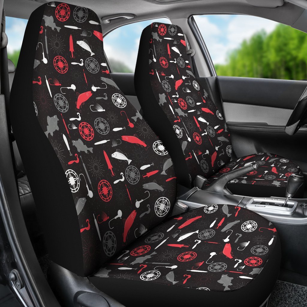 Bait Bass Fishing Pattern Print Universal Fit Car Seat Cover-grizzshop