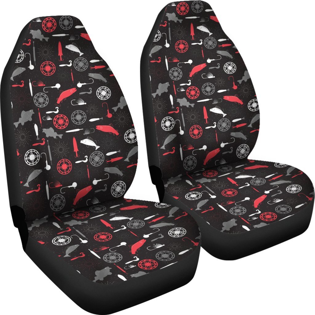 Bait Bass Fishing Pattern Print Universal Fit Car Seat Cover-grizzshop