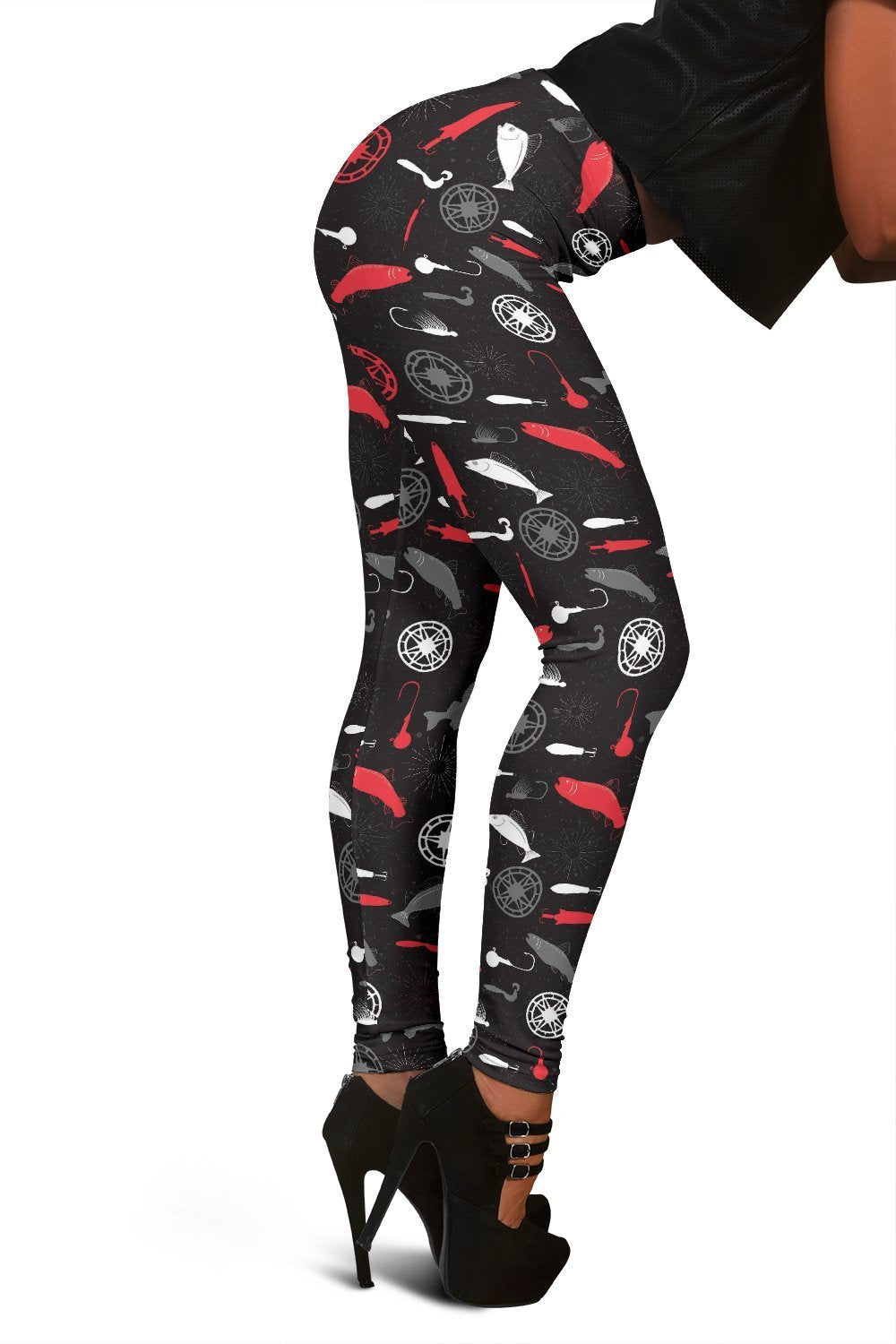 Bait Bass Fishing Pattern Print Women Leggings-grizzshop