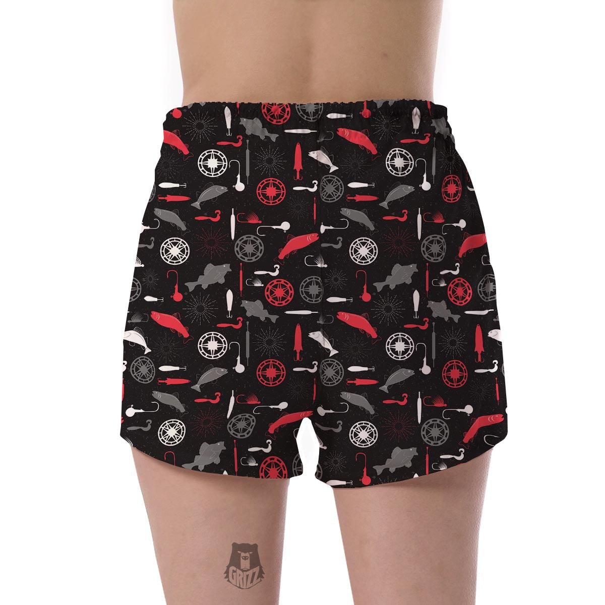 Bait Bass Fishing Pattern Print Women's Shorts-grizzshop