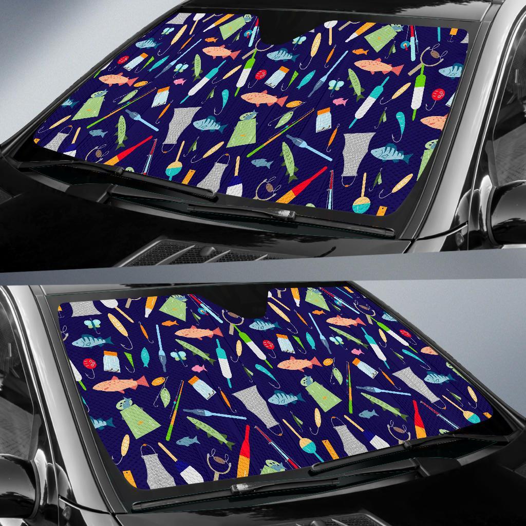 Bait Bass Fishing Print Pattern Car Sun Shade-grizzshop