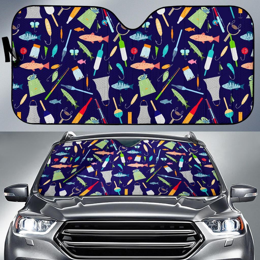 Bait Bass Fishing Print Pattern Car Sun Shade-grizzshop