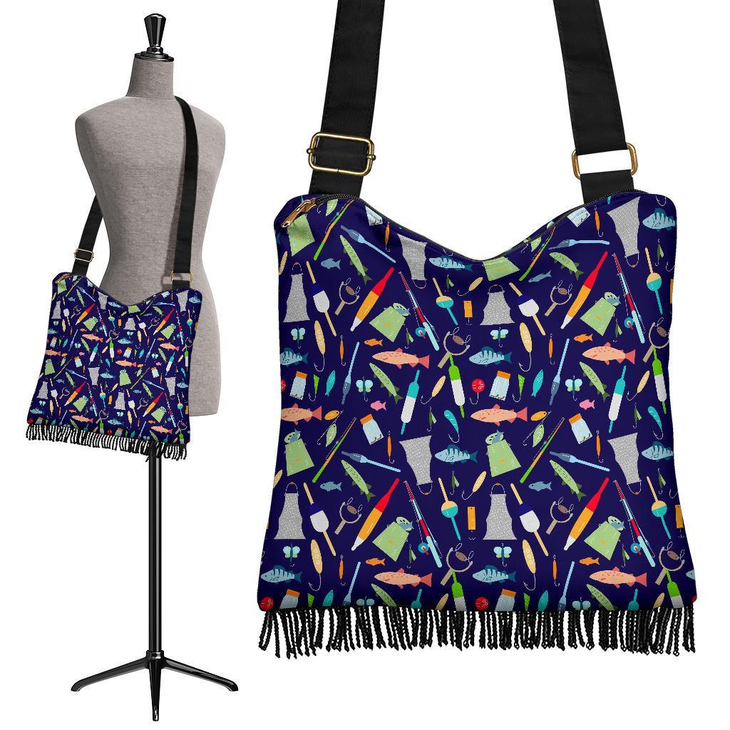 Bait Bass Fishing Print Pattern Crossbody Bags-grizzshop