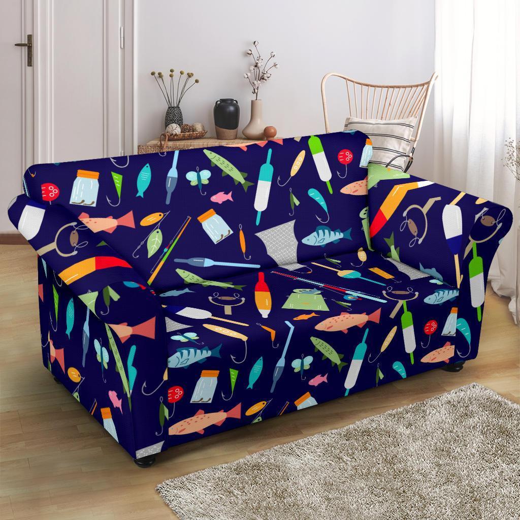 Bait Bass Fishing Print Pattern Loveseat Cover-grizzshop