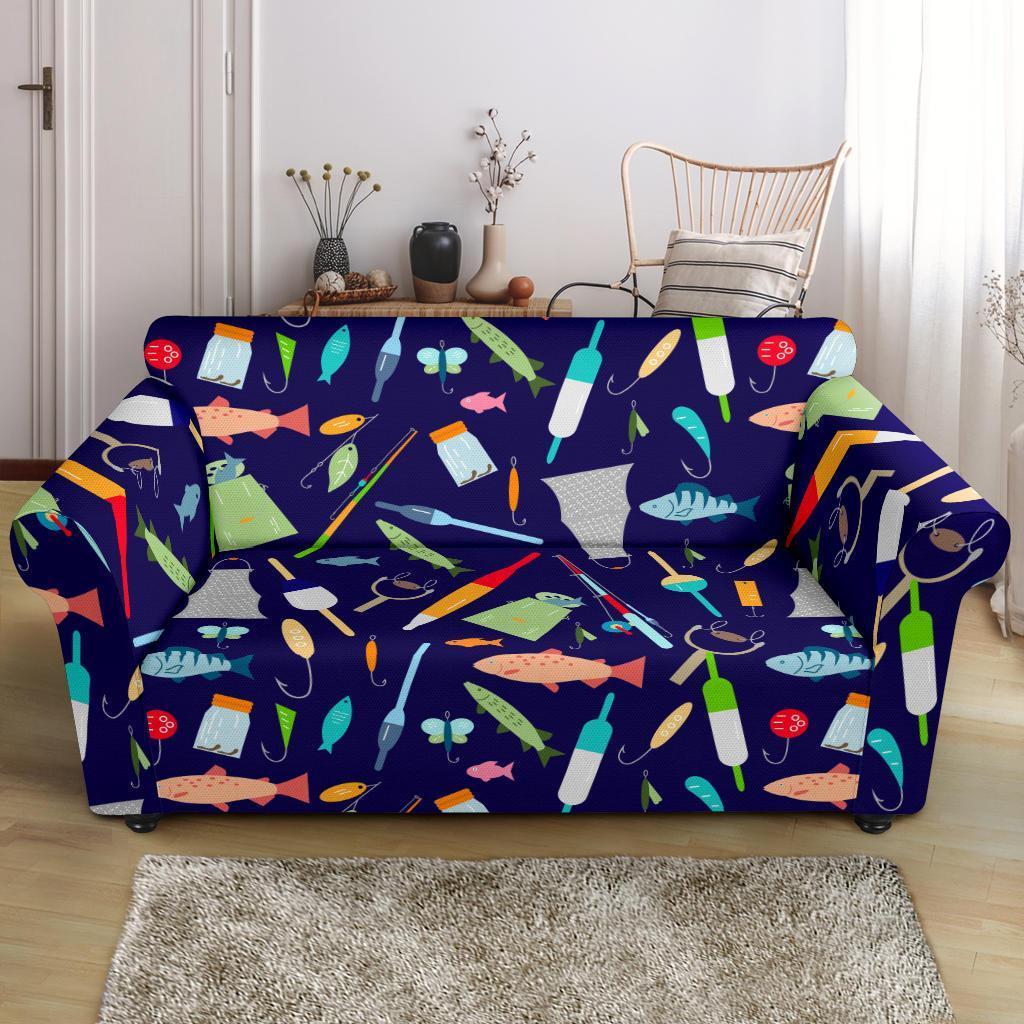 Bait Bass Fishing Print Pattern Loveseat Cover-grizzshop