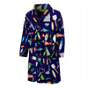 Bait Bass Fishing Print Pattern Men Long Robe-grizzshop