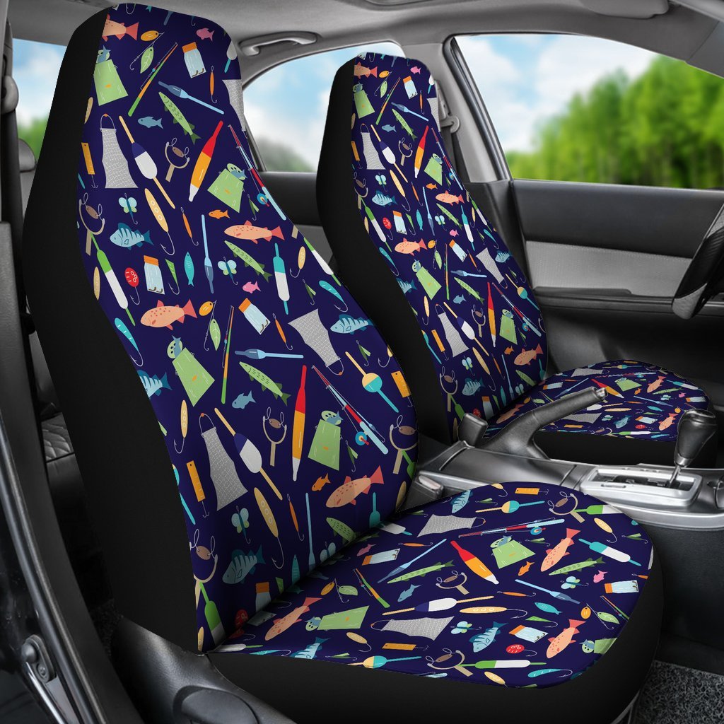 Bait Bass Fishing Print Pattern Universal Fit Car Seat Cover-grizzshop