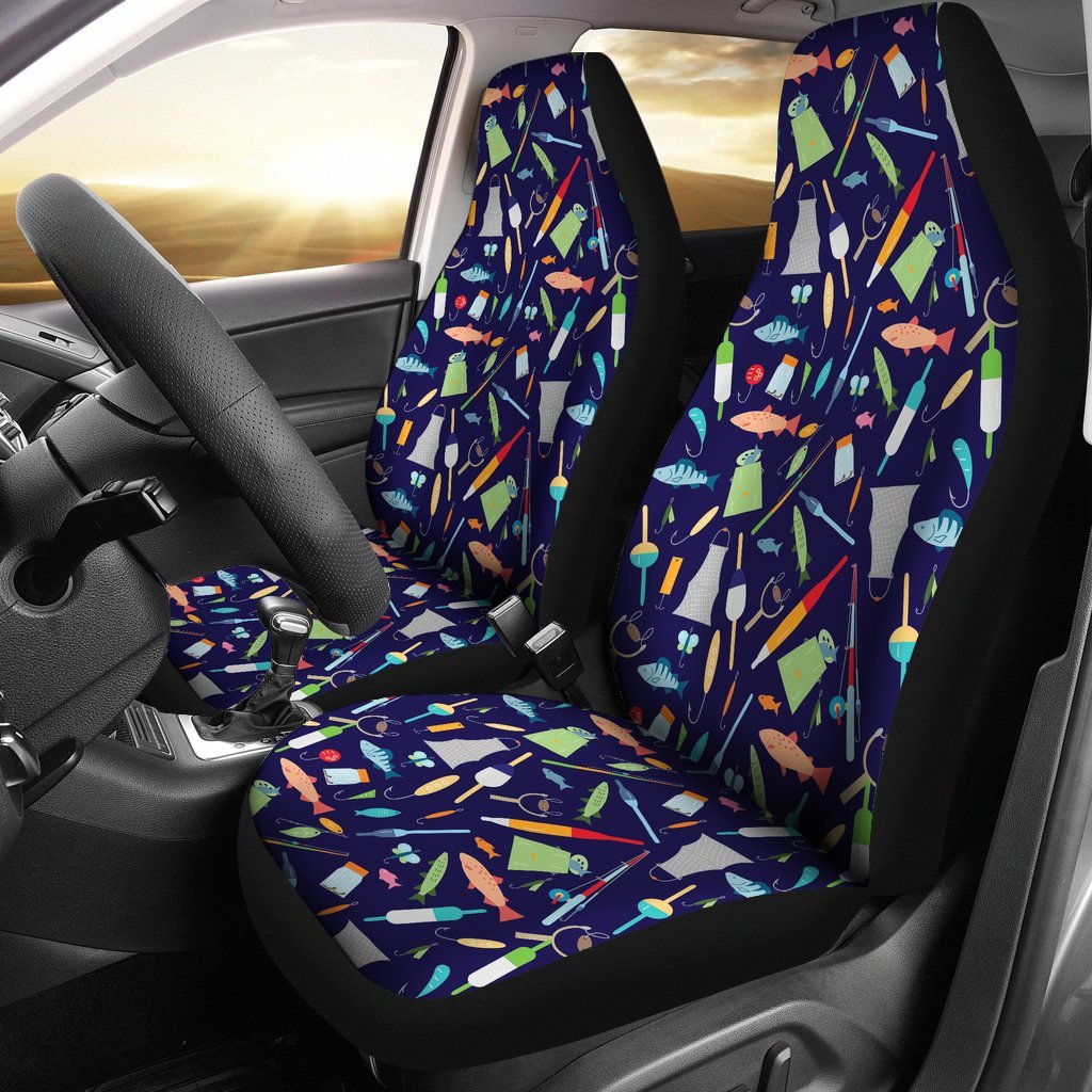 Bait Bass Fishing Print Pattern Universal Fit Car Seat Cover-grizzshop