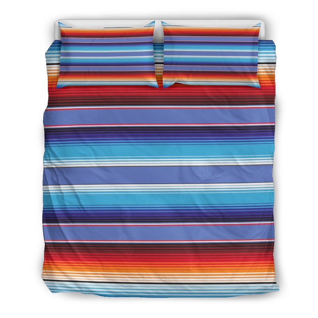 Baja Mexican Blanket Serape Pattern Print Duvet Cover Bedding Set-grizzshop