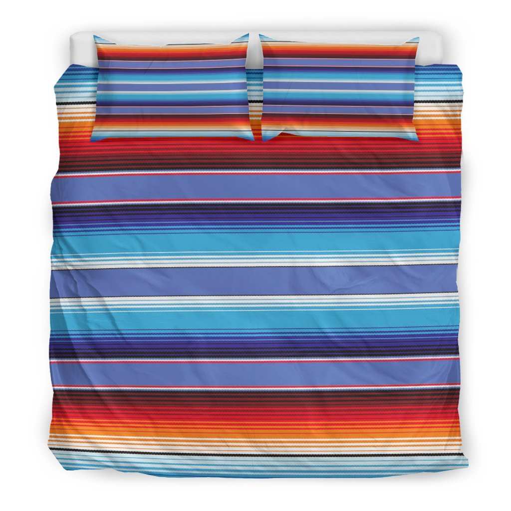 Baja Mexican Blanket Serape Pattern Print Duvet Cover Bedding Set-grizzshop