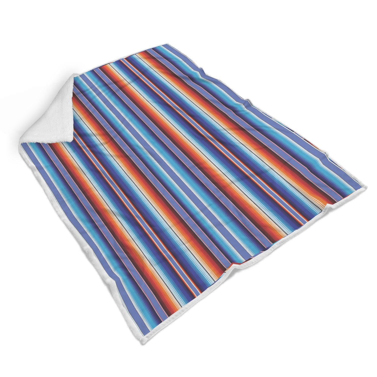 Baja Mexican Blanket Serape Pattern Print Throw Blanket-grizzshop