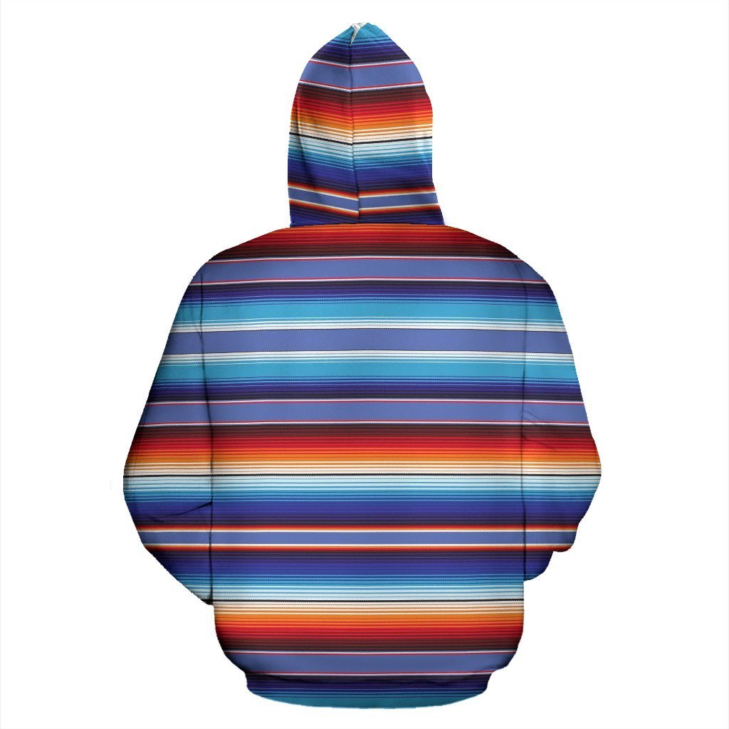 Baja Mexican Blanket Serape Pattern Print Women Men Pullover Hoodie-grizzshop