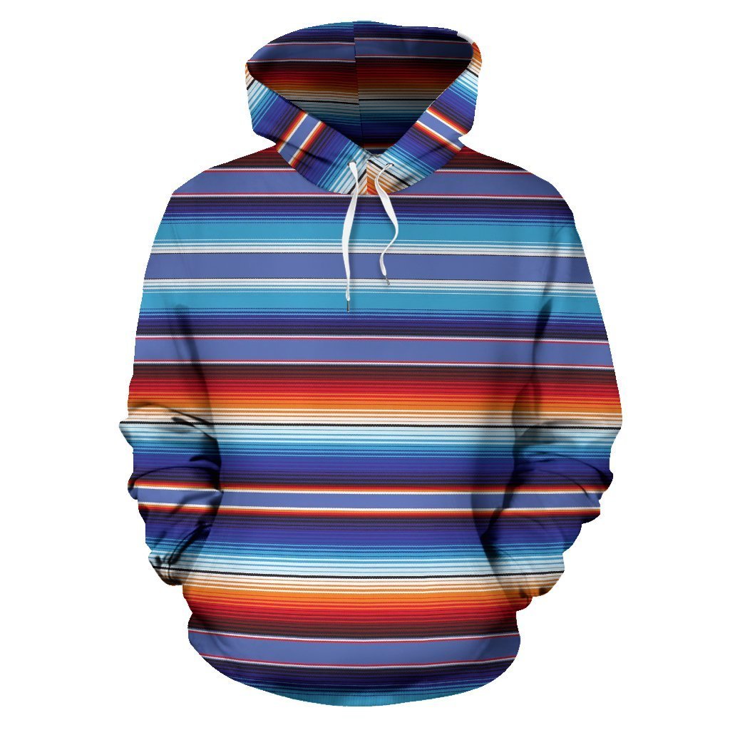 Baja Mexican Blanket Serape Pattern Print Women Men Pullover Hoodie-grizzshop