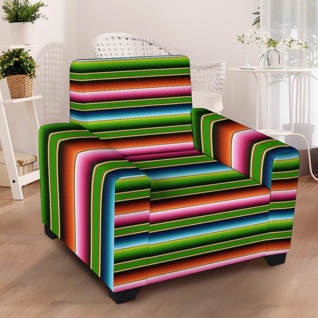 Baja Mexican Print Armchair Cover-grizzshop